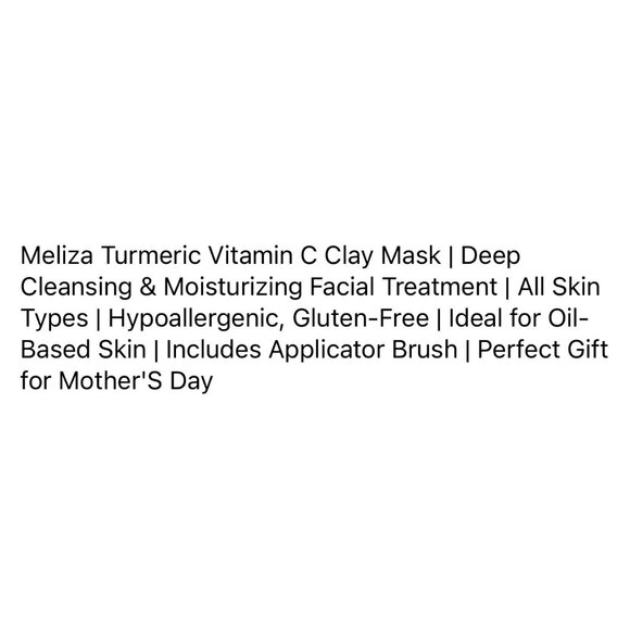 Meliza Vitamin C & Turmeric Clay Face Mask 120g Deep Cleansing & Moisturizing - Picture 3 of 6